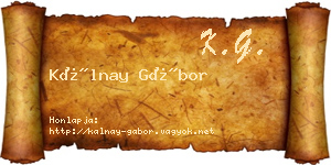 Kálnay Gábor névjegykártya