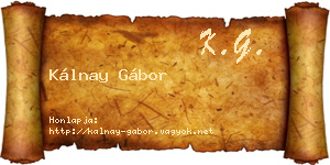 Kálnay Gábor névjegykártya