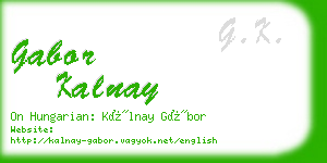 gabor kalnay business card